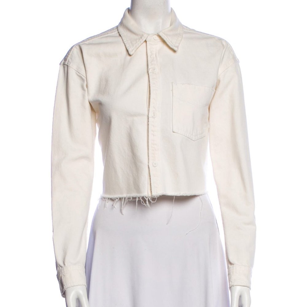 GRLFRND Cropped Denim Shirt-Jacket